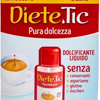 Diete.Tic, Dolcificante Liquido Zero Calorie, Formato Comodo e Pratico da 50 ml, Senza Glutine, Senza Conservanti e Aspartame, Ottimo per Dolcificare Bevande Calde e Fredde, Yogurt, Macedonie e Dolci