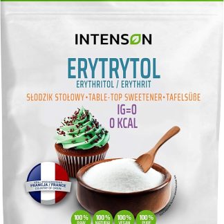 Intenson Eritritolo Francese 1kg, dolcificante naturale, zero calorie, sostituto dello zucchero, Alternativa allo zucchero