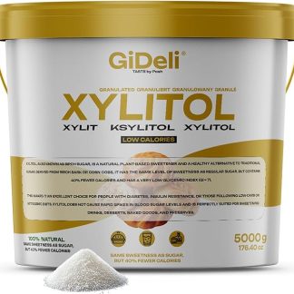 GiDeli Xilitolo zucchero originale dalla Finlandia, 5 kg, in secchio di zucchero di betulla, ricambio per alimenti come dolcificante vegano e adatto ai denti