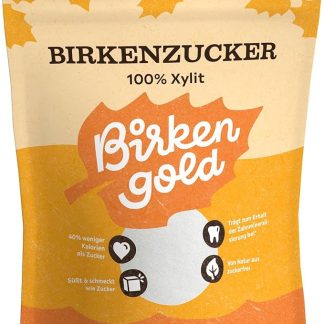 Birkengold Xilitolo 500g | 100% alta qualità dalla Finlandia | xilitolo di betulla e corteccia di faggio | vegano | 40% di calorie in meno rispetto allo zucchero | delicato per i denti | senza glutine