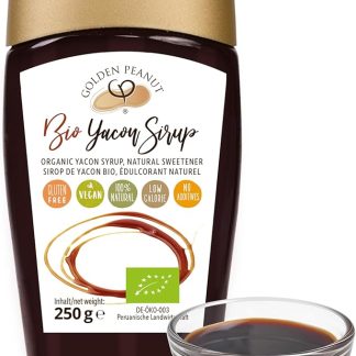 GOLDEN PEANUT Sciroppo dalla radice Yacon BIO 250 g - dolcezza naturale, alternativa allo zucchero, 100% vegetale, adatto ai diabetici