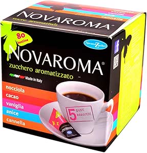 I0590 80 BUSTINE NOVAROMA ZUCCHERO AROMATIZZATO 5 GUSTI