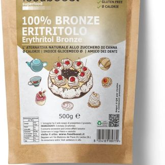 Eritritolo Premium foodboost, sostituto dello zucchero di canna, migliorata caramellizzazione, potere dolcificante 100% adatto per diabetici e diete ipocaloriche o bilanciate- contro la carie