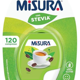 Misura Stevia Dolcificante in Compresse, Zero Calorie, Senza Glutine, Dolcificante di Origine Naturale, Confezione Apri e Chiudi Portatile, 120 Compresse