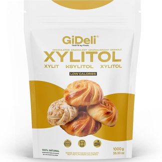 GiDeli Xilitolo Zucchero originale dalla Finlandia, 1 kg di zucchero di betulla di ricambio per alimenti come dolcificante vegano e dentale