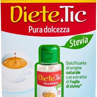 Diete.Tic, Stevia Dolcificante Liquido Zero Calorie, Pratica Confezione da 50 ml (1000 Gocce), Senza Glutine, Senza Conservanti e Aspartame, Ottimo per Dolcificare Bevande, Yogurt, Macedonie, Dolci