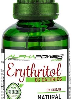 ALPHAPOWER FOOD Erythritol - Eritritolo 100% Naturale 1x100ml I Dolcificante, il sapore naturale dello zucchero I Dolcificante Naturale al 100% I zucchero alternativo