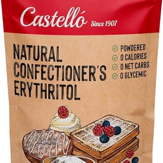 Eritritolo Dolcificante Naturale - Polvere | 10g = 7g zucchero | Sostituto dello zucchero a velo - Keto e Paleo - 0 Indice Glicemico - 0 Calorie - 0 Carboidrati - Castello since 1907-850 g