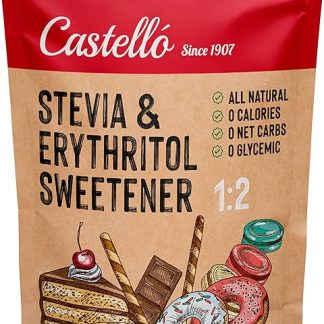 Dolcificante Stevia + Eritritolo 1:2 | 1g = 2g zucchero | Sostituto dello Zucchero con gusto 100% Naturale - 0 calorie - 0 Indice Glicemico - Keto e Paleo - 0 Carboidrati - Castello since 1907-850 g