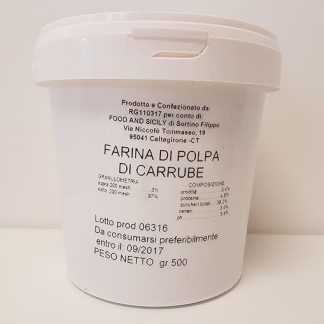 Carcao, Farina di Polpa di carrube siciliane, 500 gr - Dolcificante naturale - sostituisce il cacao
