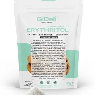GiDeli Eritritolo 1 kg di zucchero semolato privo di calorie come alternativa allo zucchero vegano e dentale