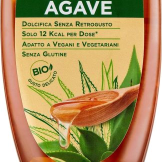 equilibra Integratori Alimentari, Sciroppo D'Agave, da Usare come Dolcificante per Bevande o Ingrediente per Dolci e Dessert, Bio e Senza Glutine, Gusto Delicato, 350 g