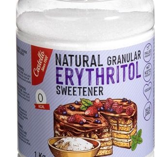 Eritritolo Dolcificante Naturale - Granulato | 10g = 7g zucchero | Sostituto dello zucchero con gusto 100% Naturale - 0 Indice Glicemico - 0 Calorie - 0 Carboidrati - Castello since 1907-1 kg