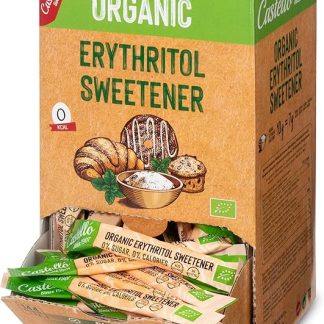 Eritritolo Dolcificante Biologico Ecologico | 144 bustine da 5g | Sostituto dello zucchero con gusto 100% Naturale - 0 Indice Glicemico - 0 Calorie - 0 Carboidrati - Castello since 1907-720 g
