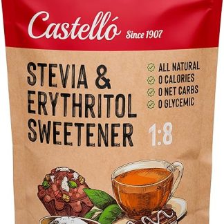 Dolcificante Stevia + Eritritolo 1:8 | 1g = 8g zucchero | Sostituto dello Zucchero con gusto 100% Naturale - 0 calorie - 0 Indice Glicemico - Keto e Paleo - 0 Carboidrati - Castello since 1907-850 g
