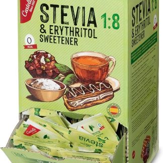 Dolcificante Stevia + Eritritolo 1:8 | 504 bustine da 1g | Sostituto dello Zucchero con gusto 100% Naturale - 0 Calorie - 0 Indice Glicemico - Keto e Paleo - 0 Carboidrati - Castello since 1907-504g