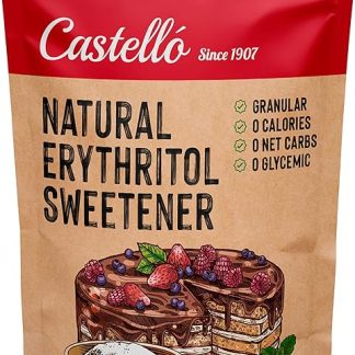 Eritritolo Dolcificante Naturale - Granulato | 10g = 7g zucchero | Sostituto dello zucchero con gusto 100% Naturale - 0 Indice Glicemico - 0 Calorie - 0 Carboidrati - Castello since 1907-850 g
