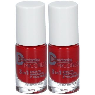 Dermovitamina Micoblock® 3 in 1 Smalto Idratante e Traspirante Rosso Set da 2
