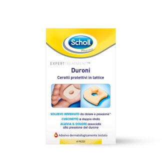 Scholl Cerotti Protettivi in Lattice per Duroni, Confezione da 4 Pezzi