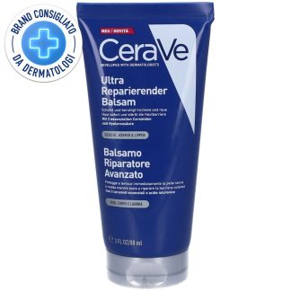 CeraVe Balsamo Riparatore, Per Pelli Molte Secche, Screpolate e Danneggiate, 88 ml + CERAVE MINI FOAMING CLEANSER 20ml GRATIS