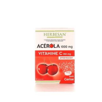 Herbesan Acerola 1000 Cherry Flavour 30 effervescent tablets