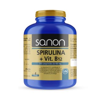 Sanon Spirulina + Vitamina B12 400mg 200comp