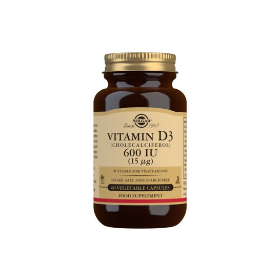 Solgar Vitamin D3 600 UI 15mg 60 Vegetable Caps