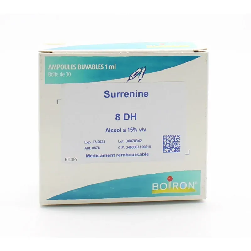 Boiron Surrenine 8DH Ampoules Buvables 30X1ml