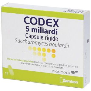 Codex 5 Billion Saccharomyces Boulardii 250mg 12 Capsules
