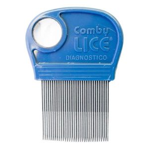 Combylice comb with lens for removing nits