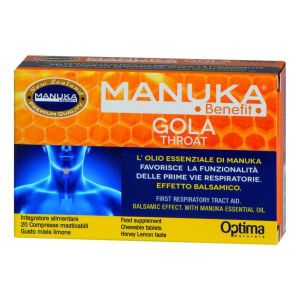 Optima Manuka Benefit Throat Voice Anti-inflammatory Supplement 20 Chewable Tablets