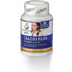 Calcium Plus With Vitamins D3 And K1 Colors Of Life Optima Naturals 60 Tablets