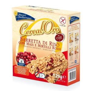 Piaceri Mediterranei CerealOro Rice Bar With Corn And Cranberries Gluten Free 6x21.5 g