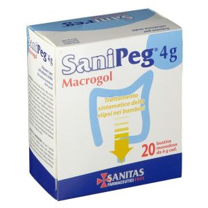 Sanipeg Macrogol Powder for Constipation Treatment Oral Solution 20 Sachets 4 g