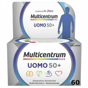 Multicentrum Uomo 50+ Integratore Alimentare Multivitaminico Vitamina D3 C B Zinco Magnesio 60 Compresse