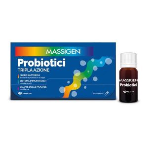 Massigen Probiotici 10 Flaconcini Benessere Intestinale