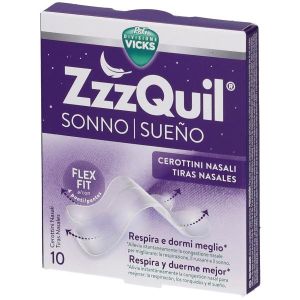 Vicks Zzzquil Sonno Cerottini Nasali Respira e Dormi Meglio 10 Cerotti