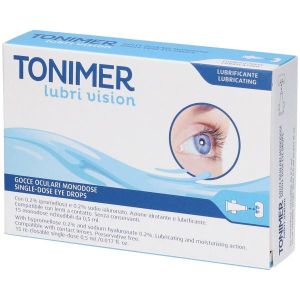 Gocce Oculari Tonimer Lubri Vision 15 Richiudibilida 0,5ml Globuli Contenitore MONOdose