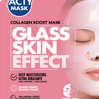 ACTY MASK Maschera viso Hydrogel Glass Skin al collagene, 1 pz