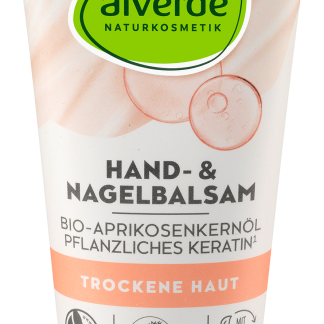 alverde Balsamo mani e unghie all'olio di nocciolo di albicocca e cheratina vegetale, 75 ml
