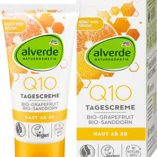 alverde Crema giorno Q10 al pompelmo bio e all'olivello spinoso bio, 50 ml