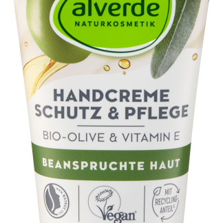 alverde Crema mani protettiva oliva bio e vitamina E, 75 ml