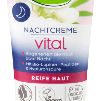 alverde Crema notte Vital con peptidi di lupini bio, 50 ml