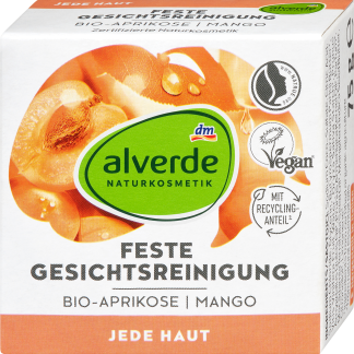 alverde Detergente viso solido mango e albicocca, 75 g