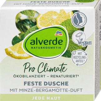 alverde Gel doccia solido al profumo di menta e bergamotto, 60 g