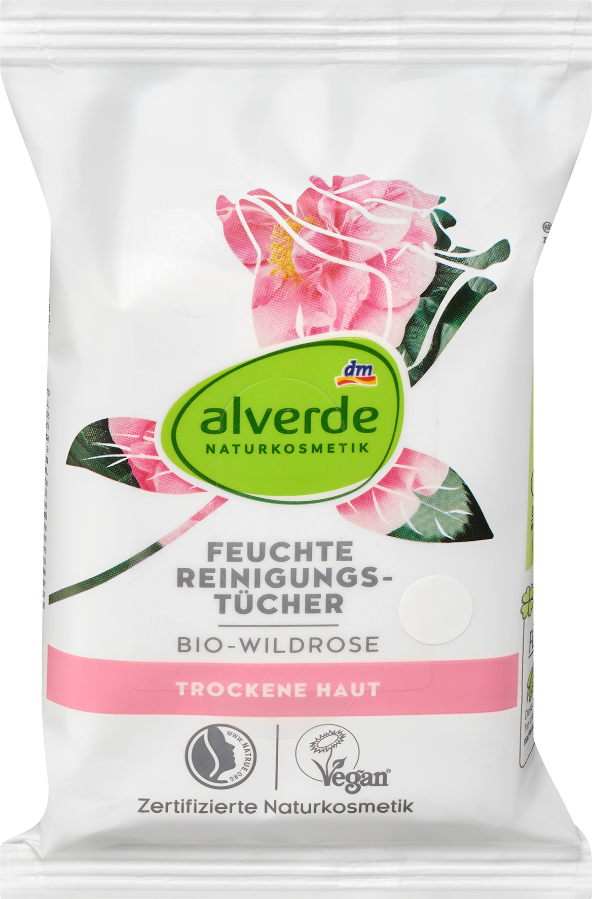 alverde Salviette struccanti umidificate alla rosa canina bio, 25 pz