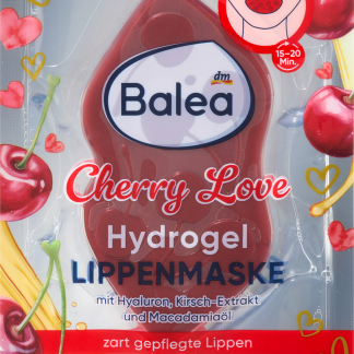 Balea Maschera labbra in idrogel con estratto di ciliegia ed olio di macadamia, 1 pz