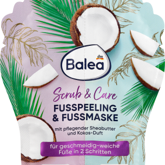 Balea Peeling e maschera piedi Scrub & Care, 20 ml