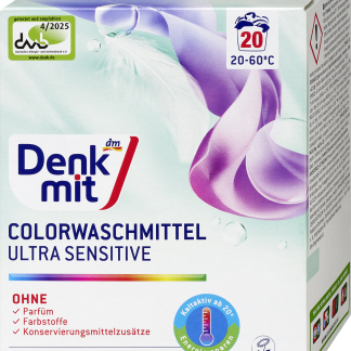Denkmit Detersivo in polvere per capi colorati Ultra Sensitive, 20 lav.
