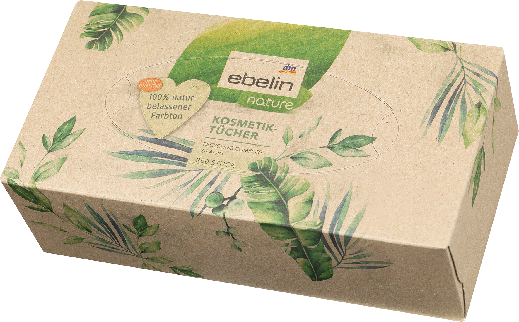 ebelin Fazzoletti cosmetici 2 veli nature assort., 200 pz